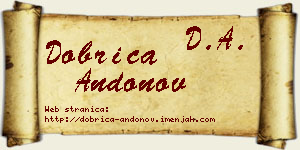 Dobrica Andonov vizit kartica